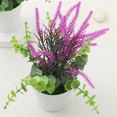 模擬植物クロスボーダーラベンダー偽植物緑の植物屋内および屋外の装飾プラスチック鉢植えホームディスプレイ