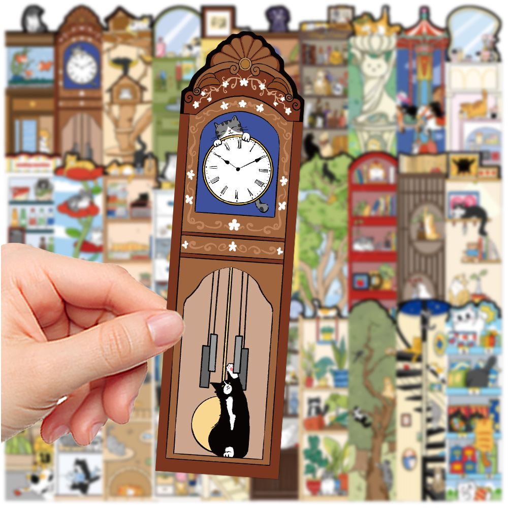 30개 고양이 세계 책갈피 테두리 없는 특수 모양 책갈피로 책 장식, 책 표시, 카드 묶기, 작은 카드 읽기