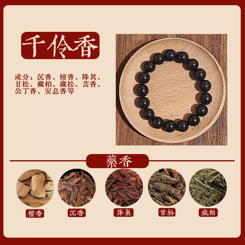 直播天然合香珠手工古法药香持久文玩降真香中药手串佛珠|undefined