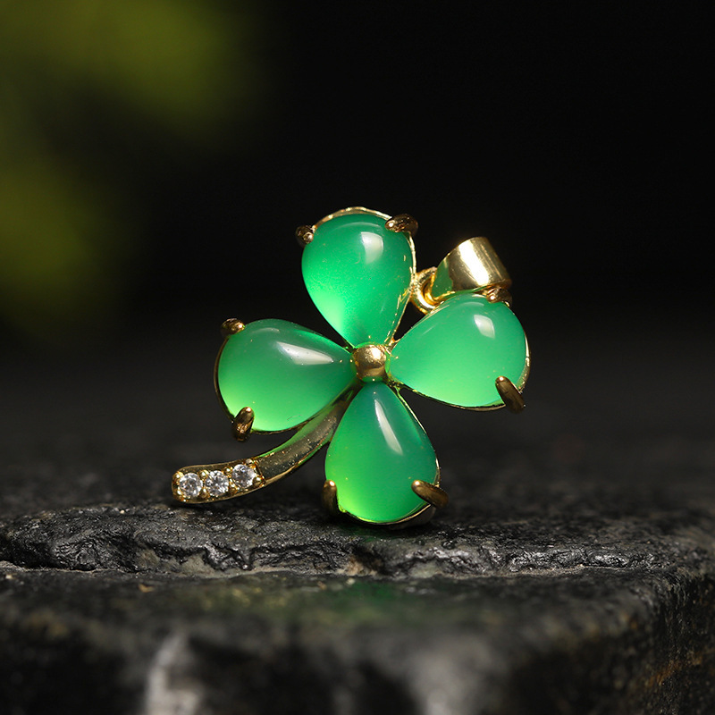 智贝详情图_19玉髓吊坠玉髓镶嵌观音佛吊坠古法金镶嵌款925