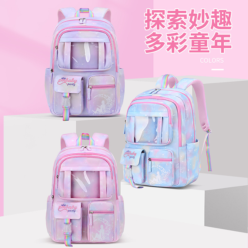 Nuevo estudiante de escuela primaria bolsa de escuela femenina de grado 1-6-9 dibujos animados lindo niños bolsa ligera casual mochila de gran capacidad