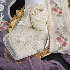 Fashion lace ribbon, embroidered ribbon, net mesh ribbon, floral ribbon, bouquet ribbon, floral shop material wholesale