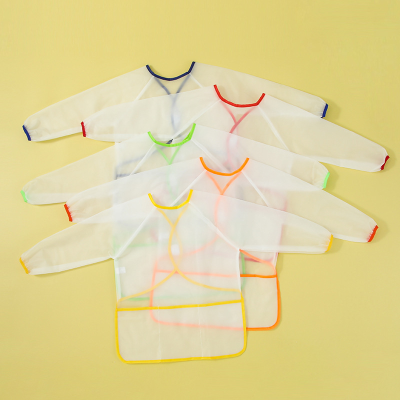美術絵画児童透明絵画服落書き絵カバー幼稚園美術反着食事汚れ防止エプロン|undefined