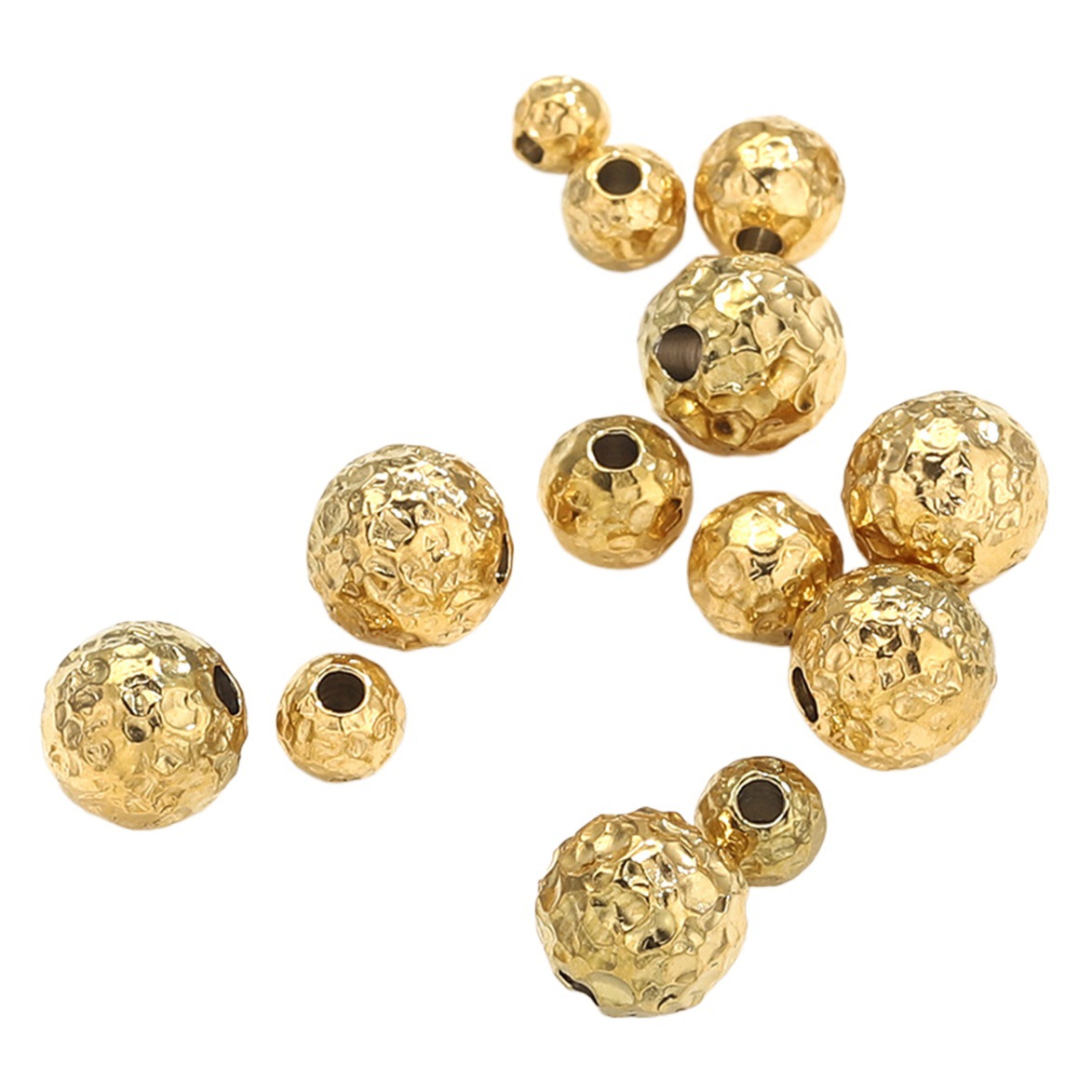 Granos de textura de acero inoxidable cuentas de perforación perlas de tubo a través de cuentas de perforación de agujero cuentas de acero de titanio DIY accesorios de joyería hechos a mano en stock