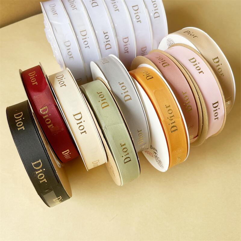 大牌烫金螺纹丝带鲜花花束包装丝带绑带字母丝带花艺花店材料批发