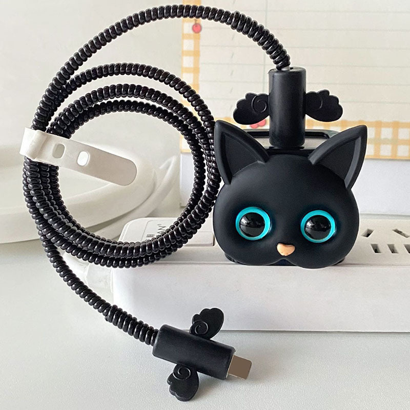 漫画猫データケーブル破損防止保護カバー Apple 高速充電 20 ワット電気製品保護ヘッド保護カバーに適しています|undefined