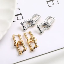 欧美马蹄耳环女ins个性冷淡风明星同款百搭可拆卸短款U形耳扣耳饰