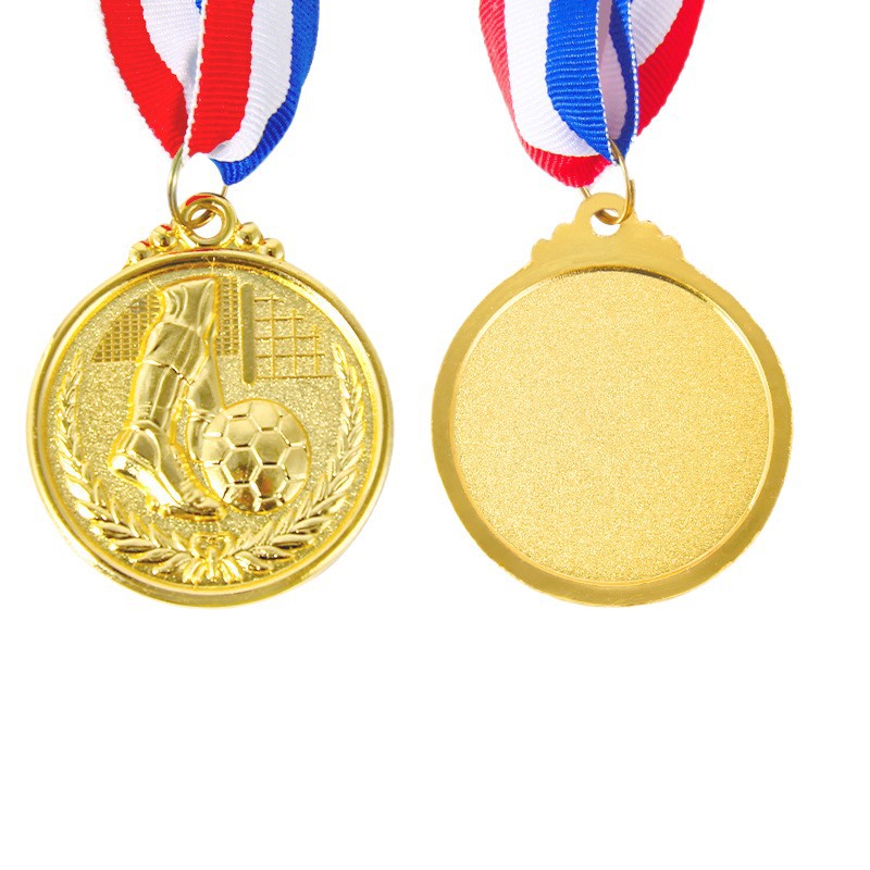 Medalla de metal en stock Juegos de estudiantes conmemorativos medalla de fútbol medalla creativa en relieve personalizado lista al por mayor