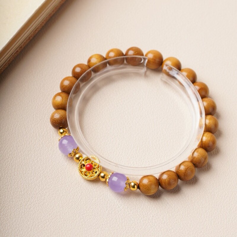 Golden Silk Nanmu DIY Original Design Single Circle Bracelet, Simple and Elegant Handicraft Accessory, Wholesale and Dropshipping