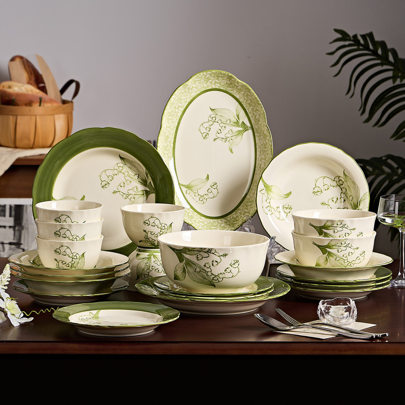 French-Style Vintage Ceramic Dinnerware Set, Bowls and Plates for Home Use, Wedding, Housewarming, New Home Gift French-Style Vintage Ceramic Dinnerware Set, Bowls and Plates for Home Use, Wedding, Housewarming, New Home Gift