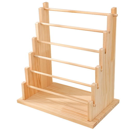 Wooden jewelry organizer rack bracelet and pendant display stand accessory keychain bangle stall display props rack rod