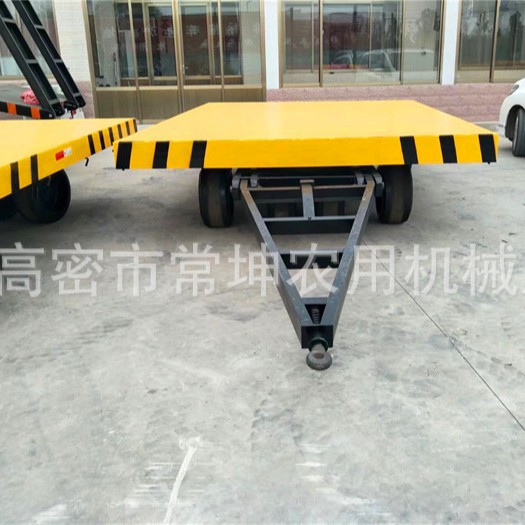 厂家供应30吨重型加长平板拖车  实心胎气刹拖车 码头货物运输车