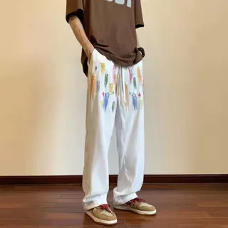 裤子男夏季薄款宽松直筒嘻哈运动裤男潮牌痞帅炸街高街美式休闲裤