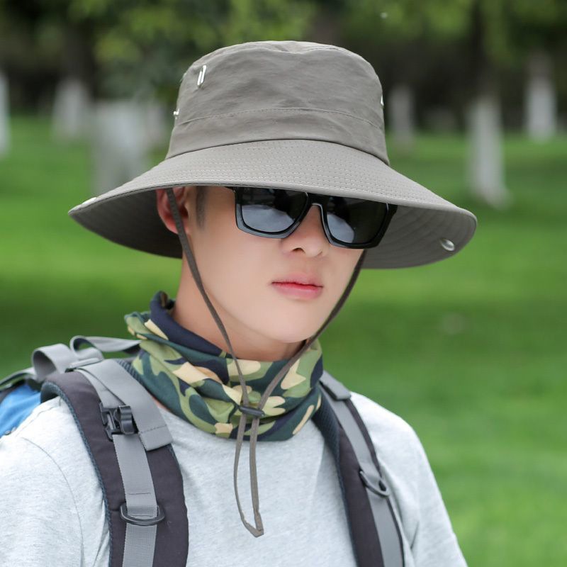 Sombrero de pescador de verano para hombre sombrero al aire libre sombrero de sol transpirable sombrero de Sol de ala grande sombrero de pesca Montañismo