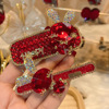 new year crystal Full bore rabbit Hairpin Diamond Side Hairpin Top clamp Hindbrain Headdress Hairdressing