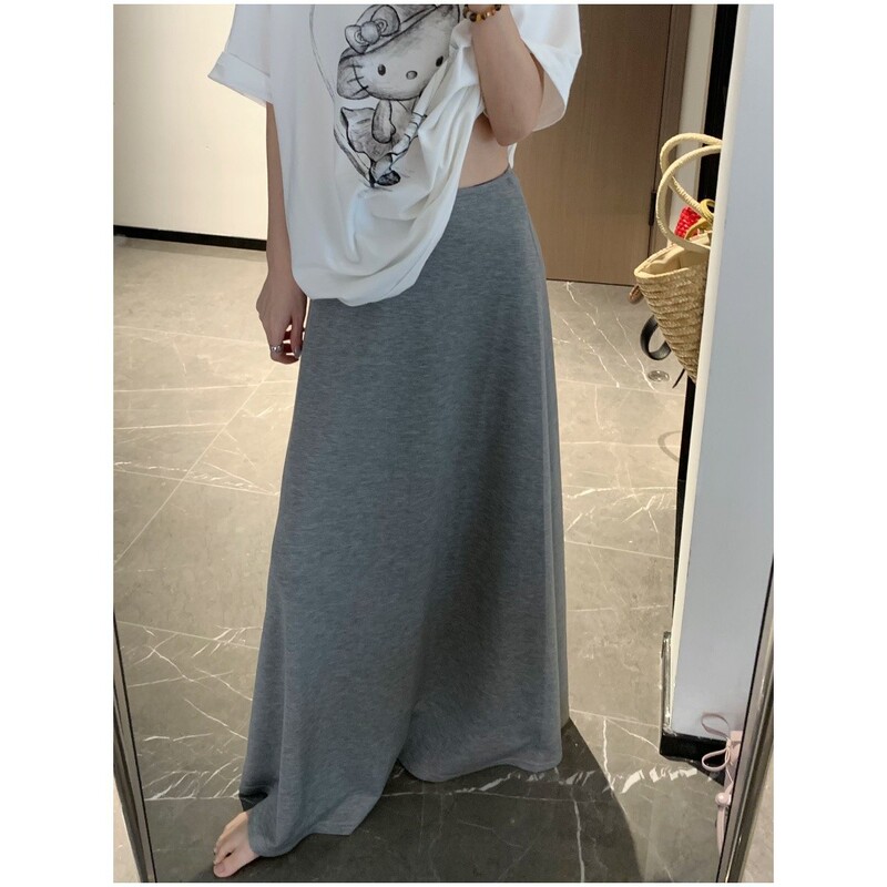 夏のマタニティ服春と夏のルーズコットン調節可能なスカート薄いドレープスリム痩身マタニティスカート|undefined