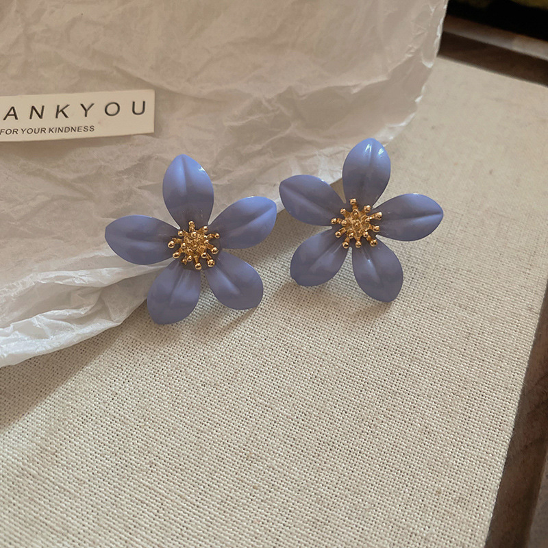 1 Par Dulce Flor Esmalte Aleación Hierro Pendientes display picture 31