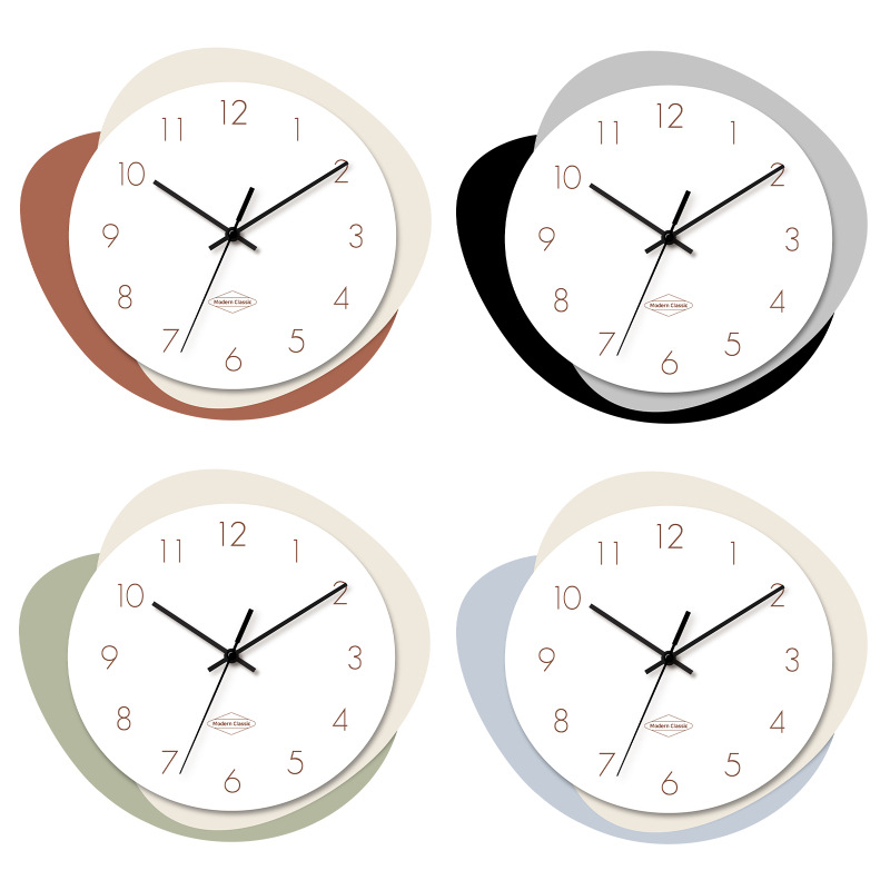 新款时尚创意挂钟家用居家客厅大厅无框装饰钟表静音简约百搭时钟