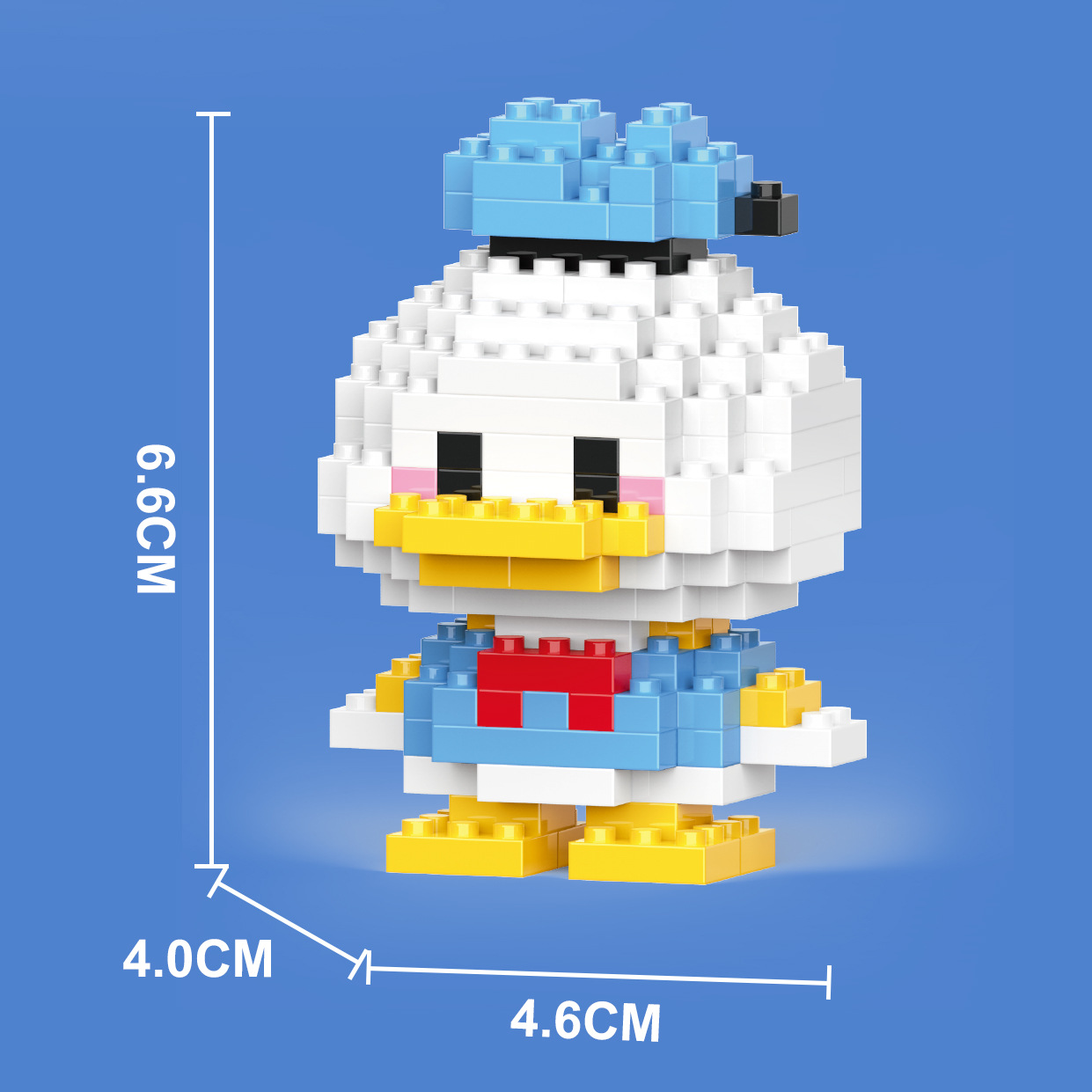 Compatible con LEGO gigante Panda flor azul lindo muñeca de dibujos animados montado bloques construcción juguete para niños puesto caja ciega al por mayor