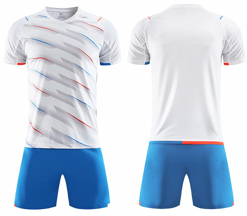 Football sport set with printed short sleeve jersey, printed summer adult training team uniform, children's football set for men