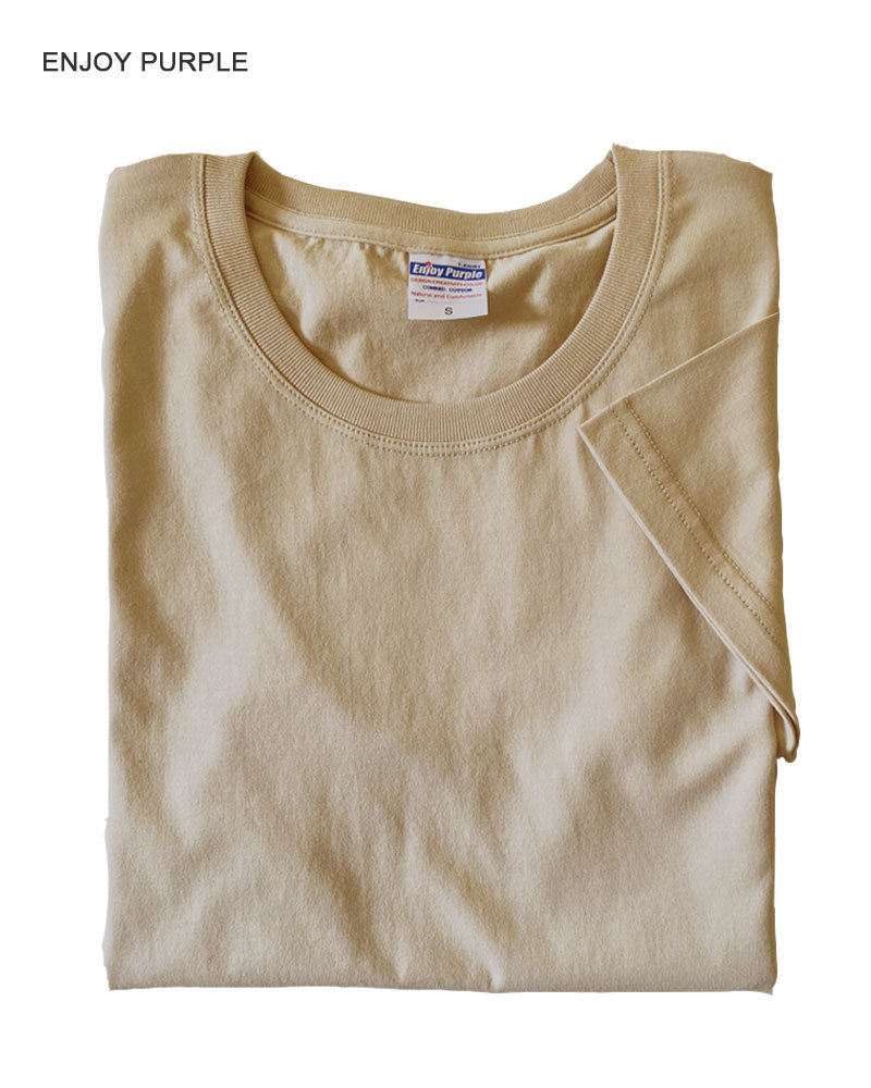 Verano refrescante de algodón puro color sólido cuello redondo manga corta Camiseta de moda pareja de hombres y mujeres 200g media manga blanca ins casual