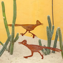 复古生锈色金属走鹃地插2件套户外花园装饰桩金属走鹃地桩套装