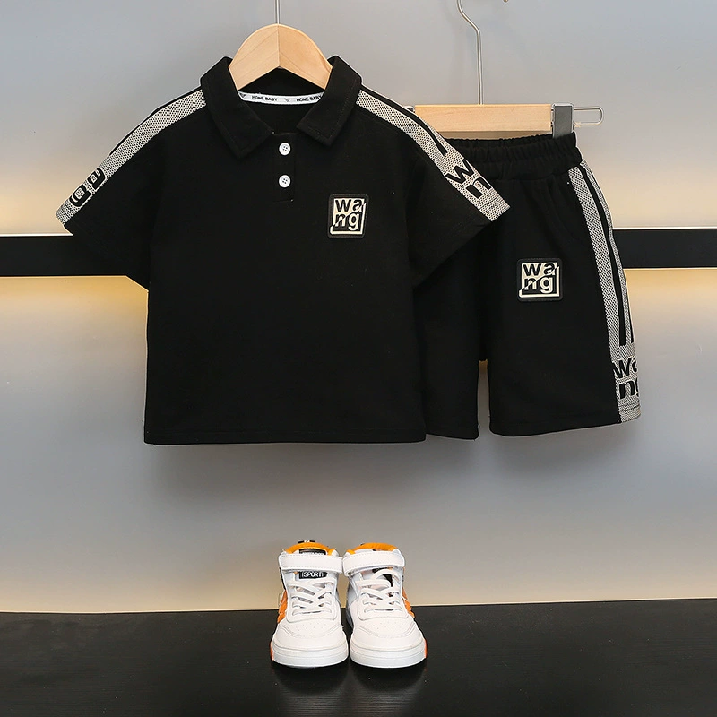 Children's Polo Set for Boys, Short-Sleeve Summer Two-Piece, Western Style, Sizes 80–120 cm
