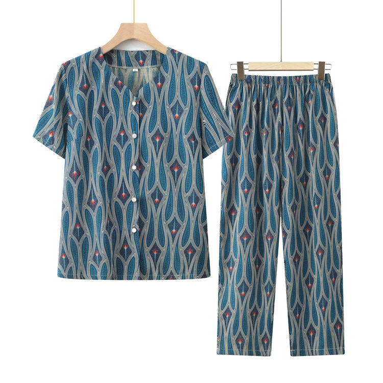 Новый набор женской домашней одежды большого размера можно носить в ретро-стиле пижамы четыре сезона тонкий топ брюки свободные