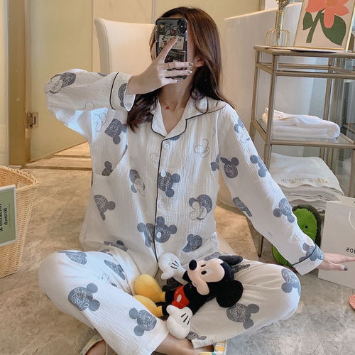 Postpartum clothing summer breastfeeding thin postpartum maternity pajamas spring and autumn pure cotton gauze nursing home clothing absorbs sweat June 7