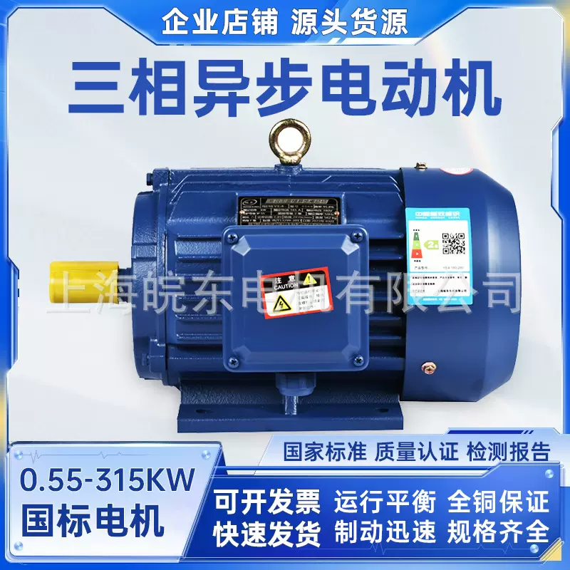 定制全铜三相异步电动机0.75/1.5/3/4/5.5/7.5/15kwYE3电机定做