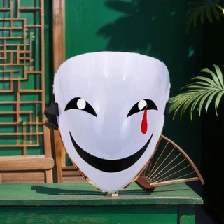 鬼脸黑之契约者万圣节PVC蛭子面具 子弹头动漫派对表演化妆道具