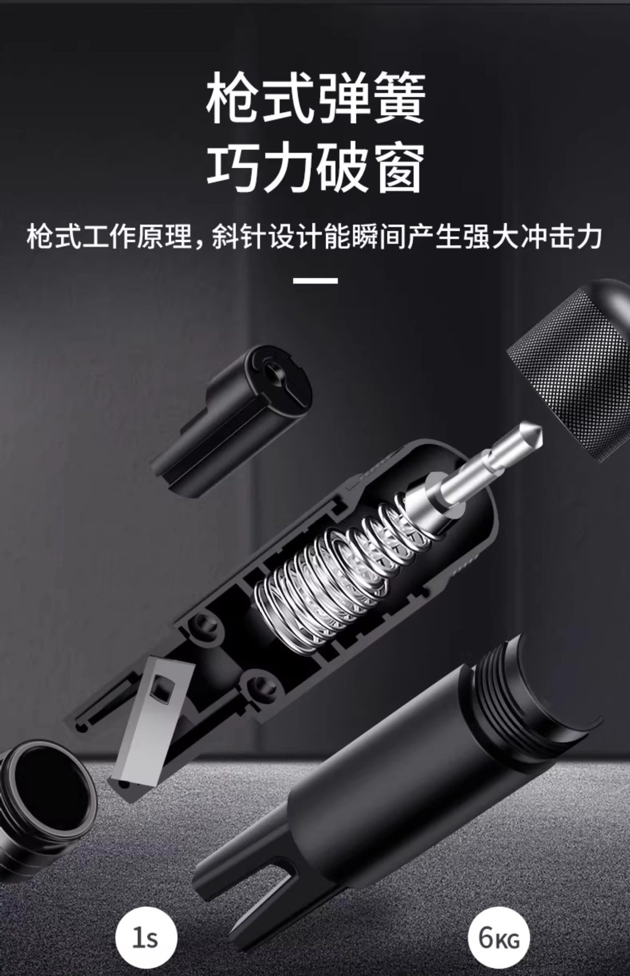 Window-Breaking Tool, Car Window Breaker with Cutter, Safety Hammer, In-Car Life-Saving Glass Escape Tool, Multifunctional Car Window Device