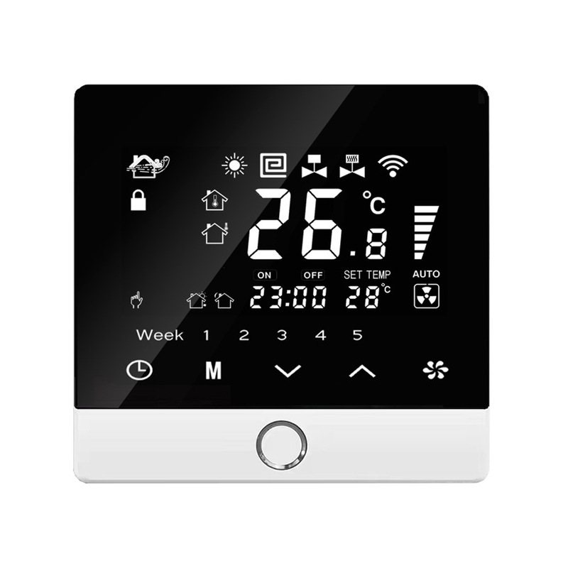 Factory central air conditioner thermostat LCD air conditioner floor heating two-in-one graffiti WiFi smart wire controller panel Factory central air conditioner thermostat LCD air conditioner floor heating two-in-one graffiti WiFi smart wire controller panel