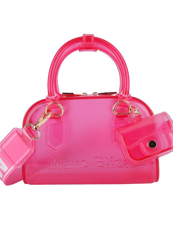 Verano nuevo bolso de almohada portátil de PVC transparente de jalea para mujeres este año popular alta textura mochila de hombro