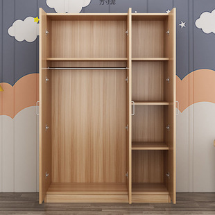 Wardrobe for Home Bedroom Modern Simple Solid Wood Large Wardrobe for Rental Housing Small Apartment Simple Storage Cabinet