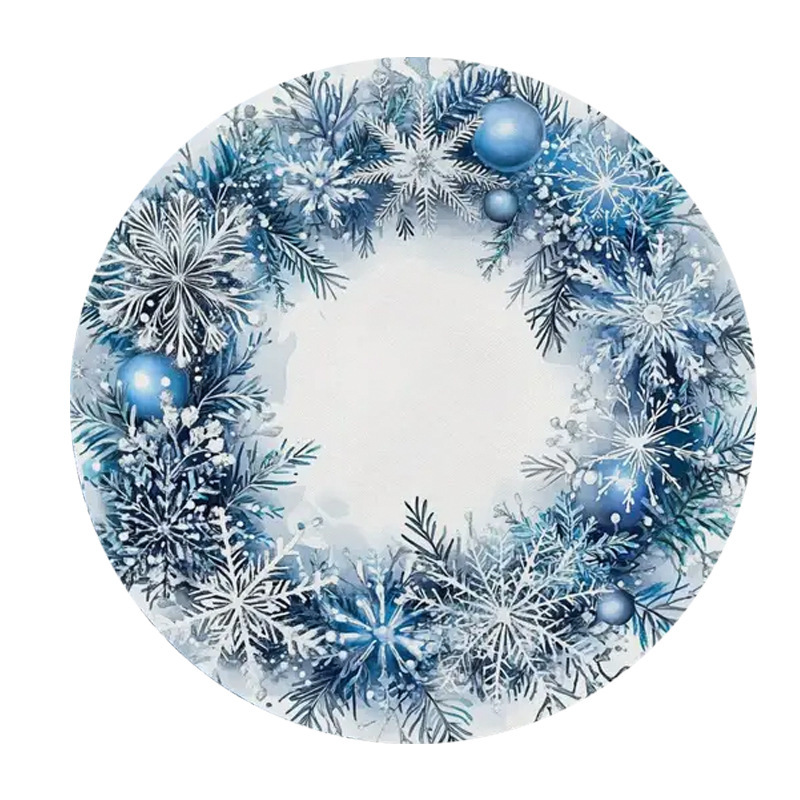 Transfronterizos Amazon temu Navidad lino redondo almohadilla de mesa de corte borde artesanía cocina almohadilla de mesa de comedor