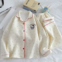 秋冬2025新款宽松家居睡衣保暖空气棉提花夹层休闲套装甜美少女