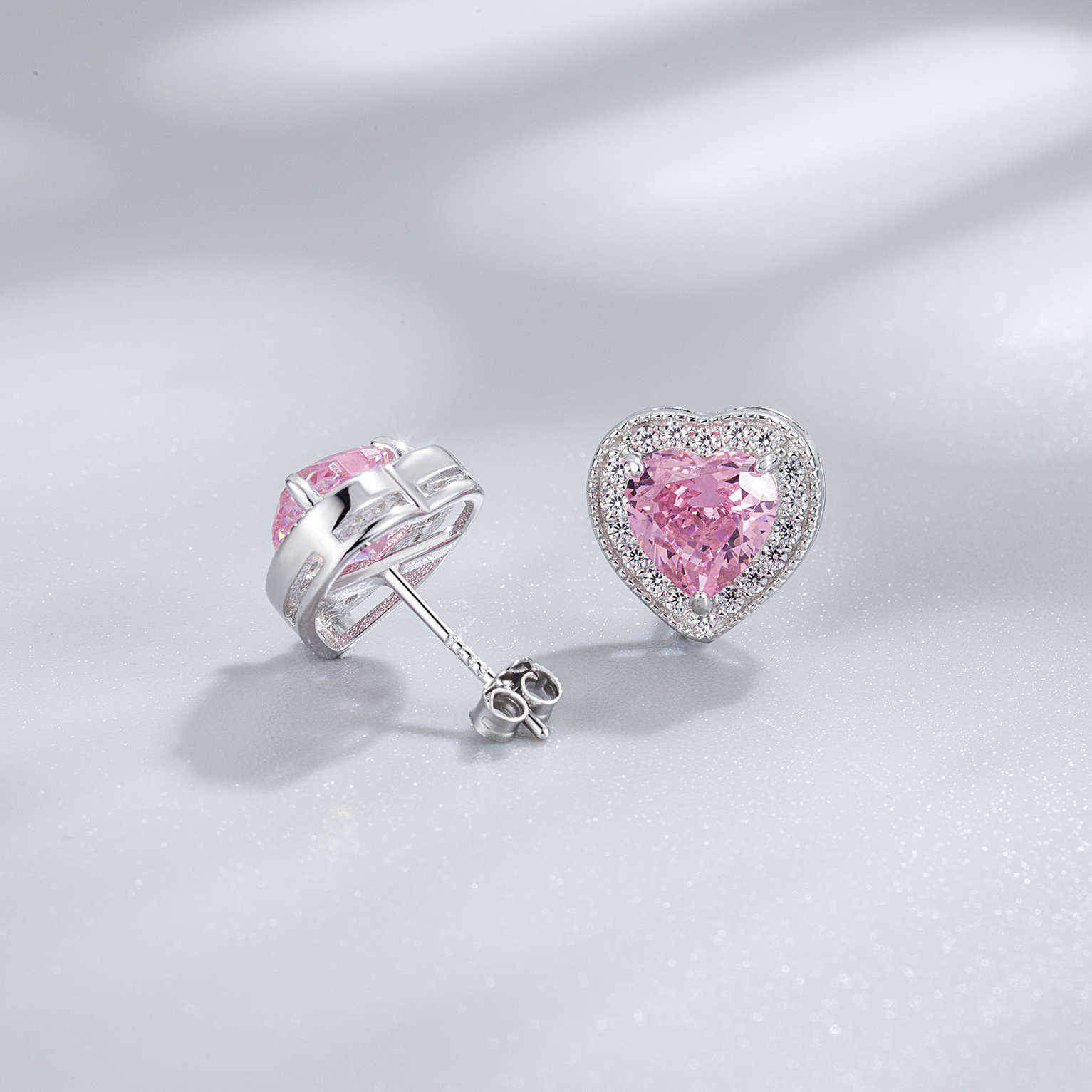 14g Weight Jewelry Set Classification Jewelry Set Quantity Banquet, Date Occasion 925 Sterling Silver Material Heart Shape Pattern Women's Gender Simple Style, Classic Style Style Yien S925 Silver Heart-Shaped Ice Flower Cut High Carbon Diamond Heart-Shaped Jewelry Set Decoration Silver Jewelry Set 5