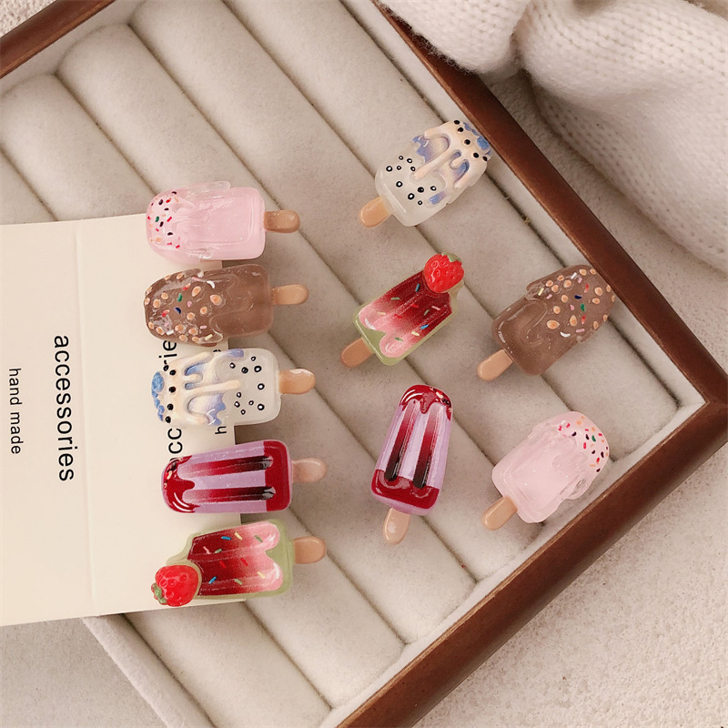 Cute Mini Ice Cream Hairpin Creative Funny Ice Cream Broken Hair Bangs Clip Cartoon Ins Style High-Value Hairpin