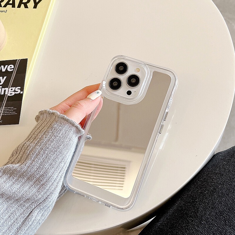 Minimalist Mirror Anti-Drop Phone Case Suitable for Apple iPhone 13, 12 Pro Max, Cool Style, Mirror for iPhone 17/XS, Korean Style