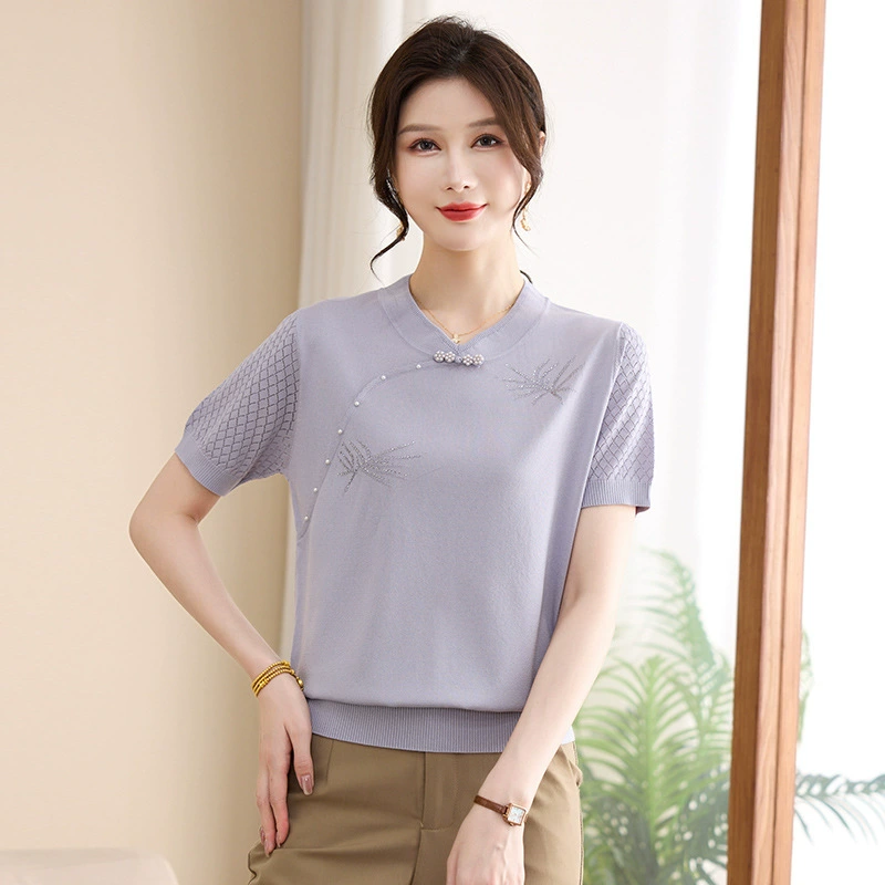 2025 новая китайская мама летняя футболка с короткими рукавами