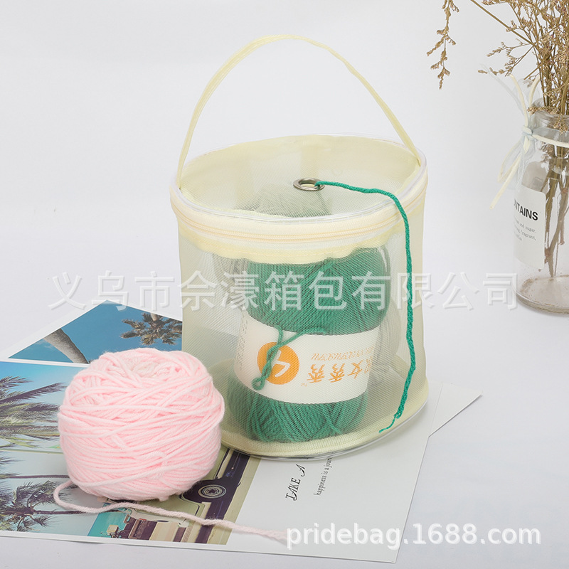 Nueva bolsa de almacenamiento de lana DIY bolsa de malla transpirable bolsa de almacenamiento de lana de acabado redondo transfronterizo en stock al por mayor