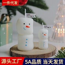 2026新年礼物手工可爱雪人造型蠟燭摆件candle创意香薰蜡烛伴手礼
