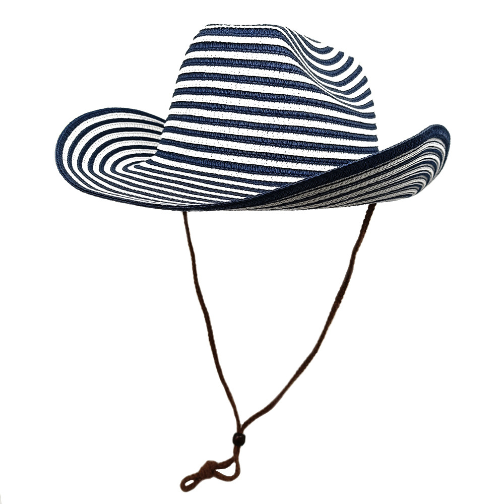 700g Weight Straw Hat Hats Type Daily Occasion Straw Material Stripe Pattern Summer Season Unisex Gender Vintage Style, Vacation Style Crimping Rim Unisex Vintage Style Vacation Stripe Crimping Straw Hat 7