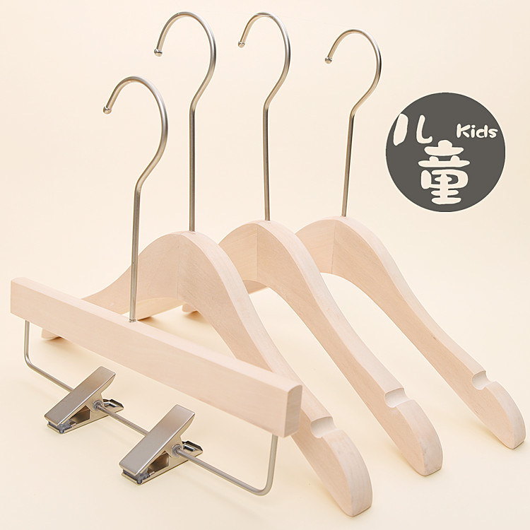 Children's Log Color Wooden Clothes Hanger Clothing Store Kidsren's Small Clothes Hanger Baby Clothes Hanger Unpainted Baby Clothes Support