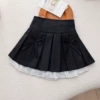 Lace skirt - black