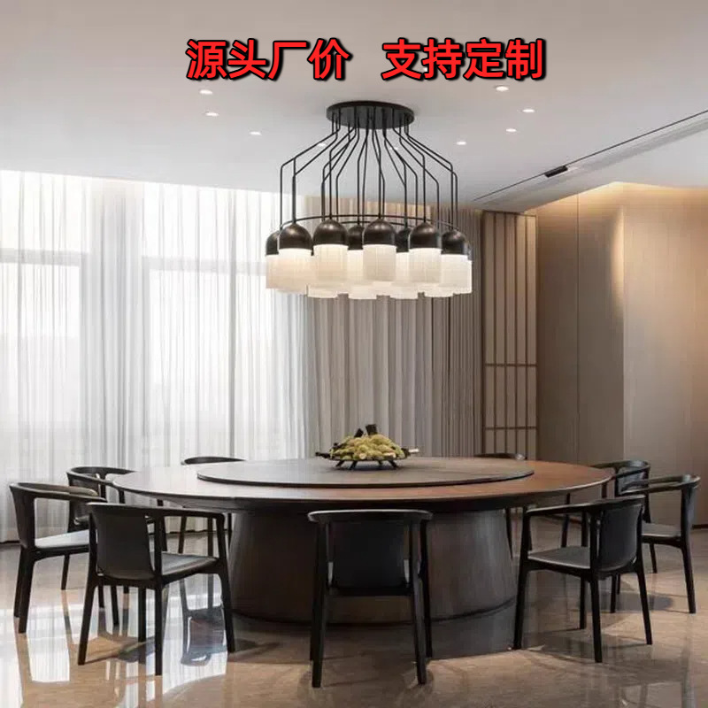 New Chinese Style Electric Round Dining Table Hotel Club Commercial Solid Wood Dining Table and Chairs Hotel Restaurant Box Dining Table Large Round Table New Chinese Style Electric Round Dining Table Hotel Club Commercial Solid Wood Dining Table and Chairs Hotel Restaurant Box Dining Table Large Round Table