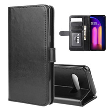 跨境選品適用LG V60 THINQ保護套 瘋馬紋錢包式插卡L-51A手機皮套