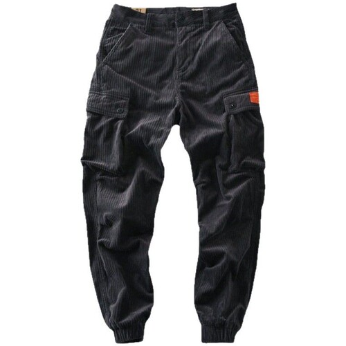 Spring and Autumn Style Resin Orange Pouch Pocket Mid-Rise Elastic Corduroy Washed Comfortable Qingchao Ankle Pants