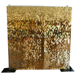 Hot Selling Wedding Decoration Wind-Driven Buckle Flashing Colorful Sequin Background Wall Sign Party Wall Decoration Sequin Wall